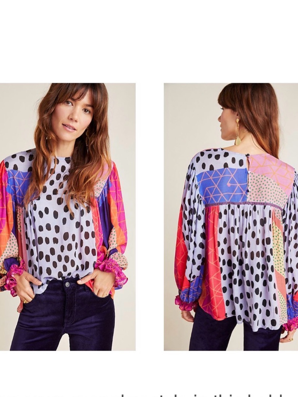 Anthropologie blank London vibrant fun blouse